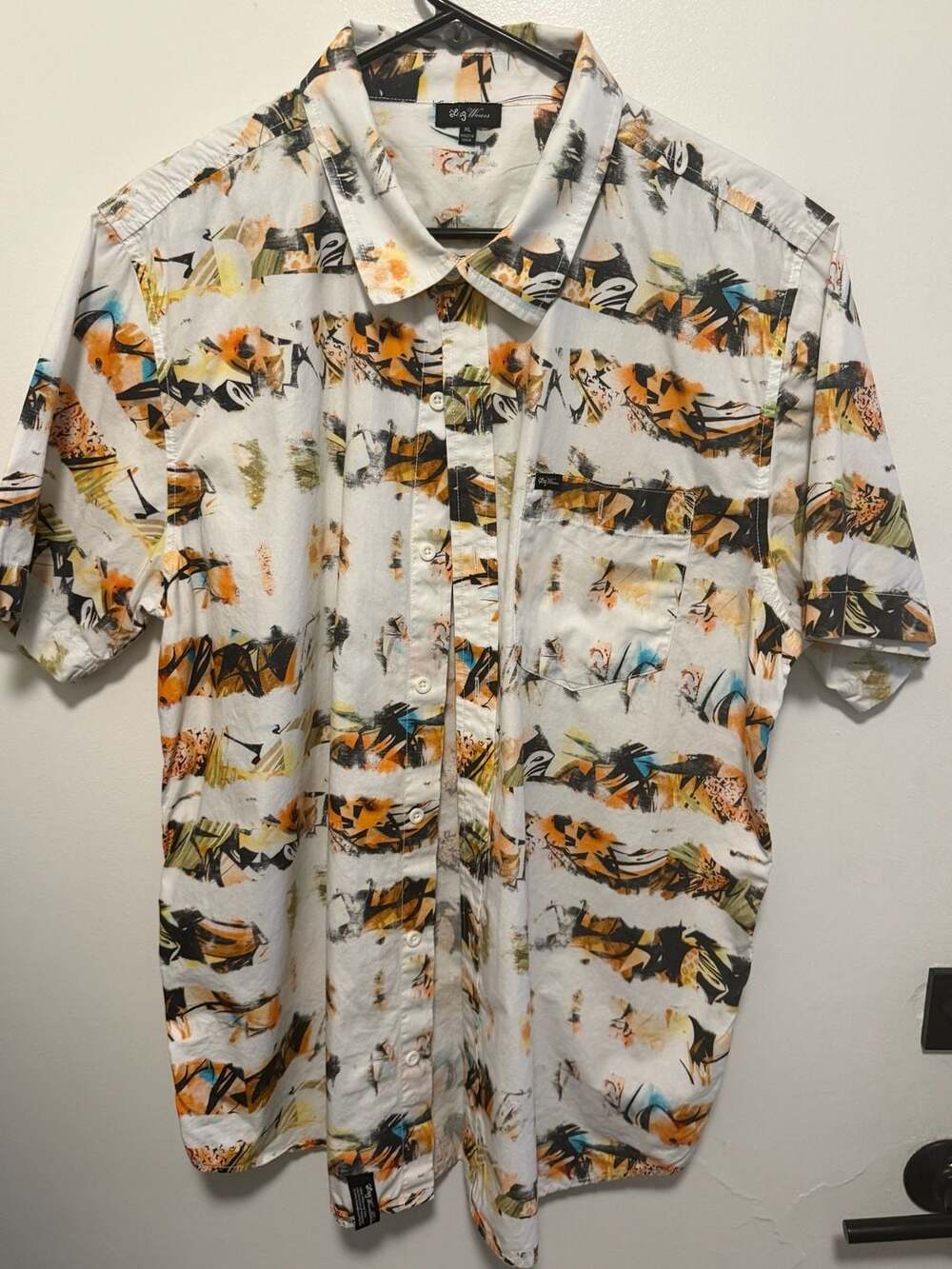 LRG Wovens Abstract Artist Print Short Sleeve Button Down Shirt